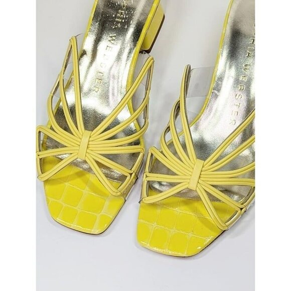Sophia Webster Women's Havanna Low Heel Mule Sandals Lemon Size 39 (MSRP $650) - Picture 7 of 11